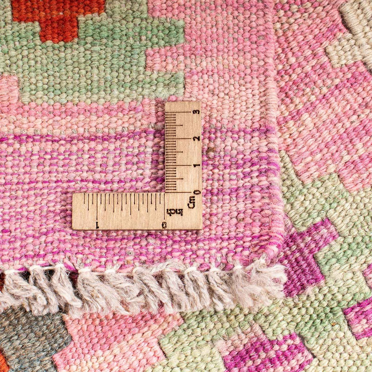 Kelim tapijt - Splash - 204 x 148 cm - roze