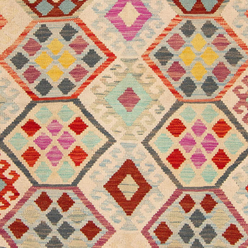 Kelim tapijt - Splash - 204 x 154 cm - veelkleurig