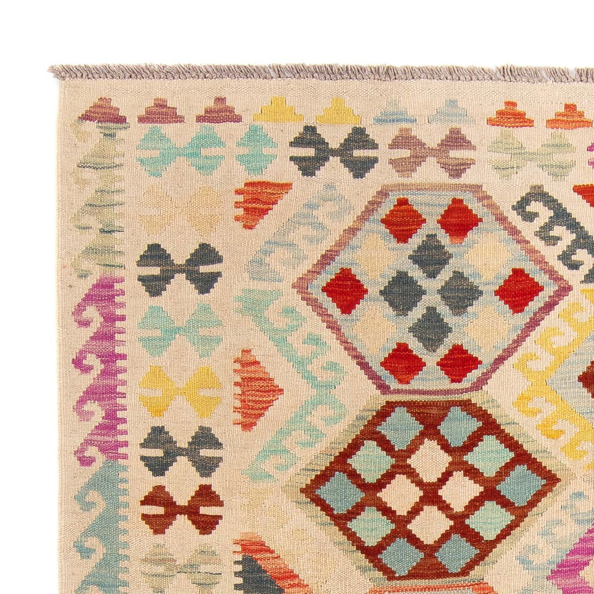 Kelim tapijt - Splash - 204 x 154 cm - veelkleurig