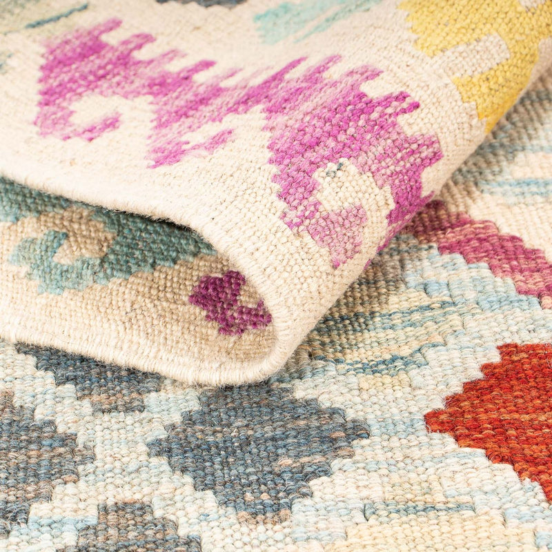 Kelim tapijt - Splash - 204 x 154 cm - veelkleurig