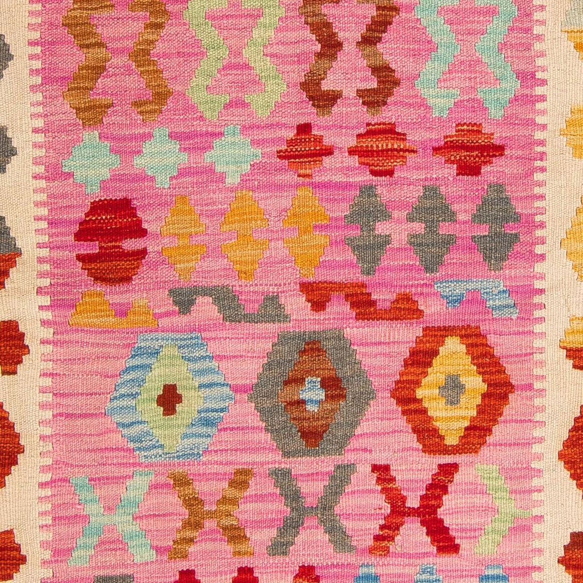 Kelim tapijt - Splash - 175 x 130 cm - roze