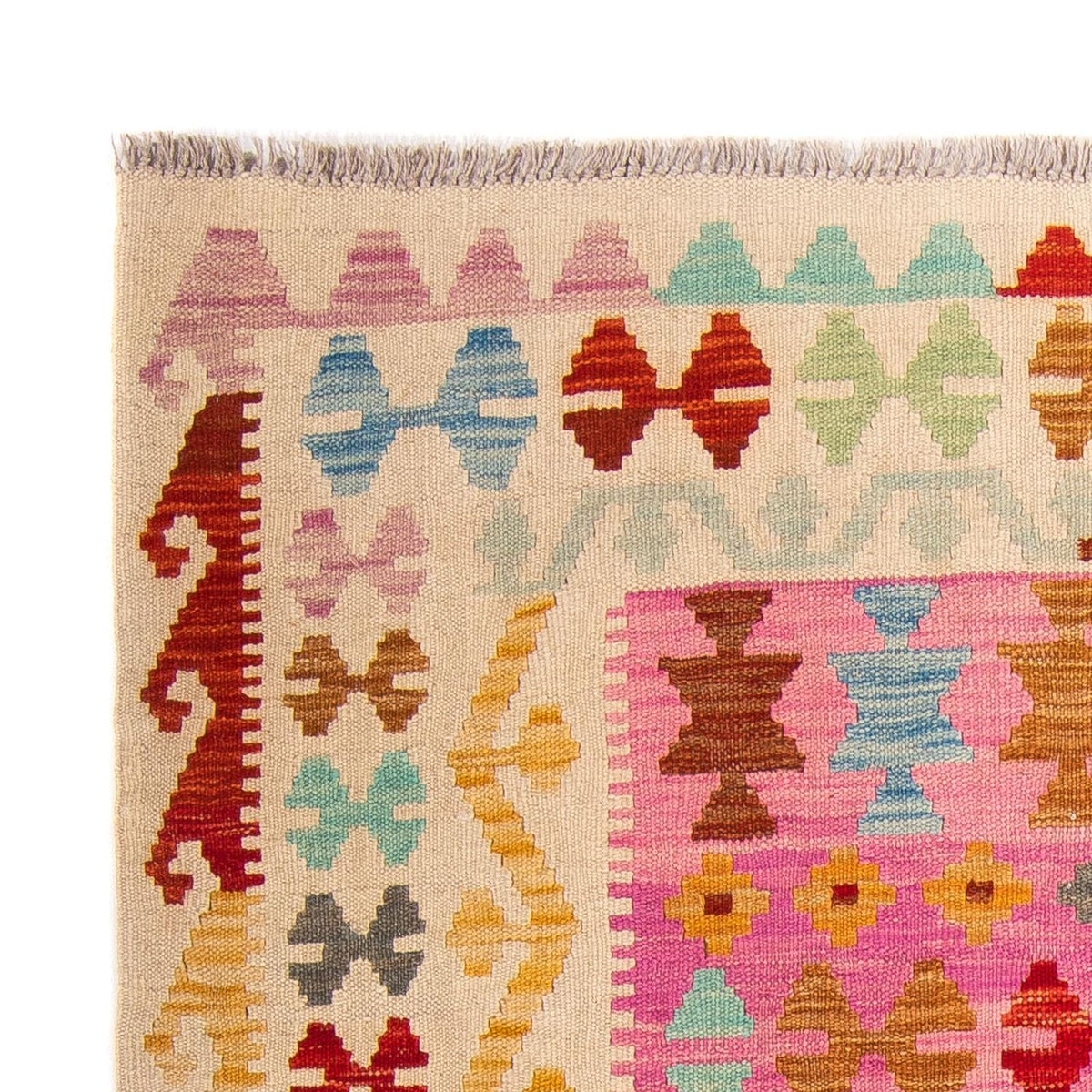 Kelim tapijt - Splash - 175 x 130 cm - roze