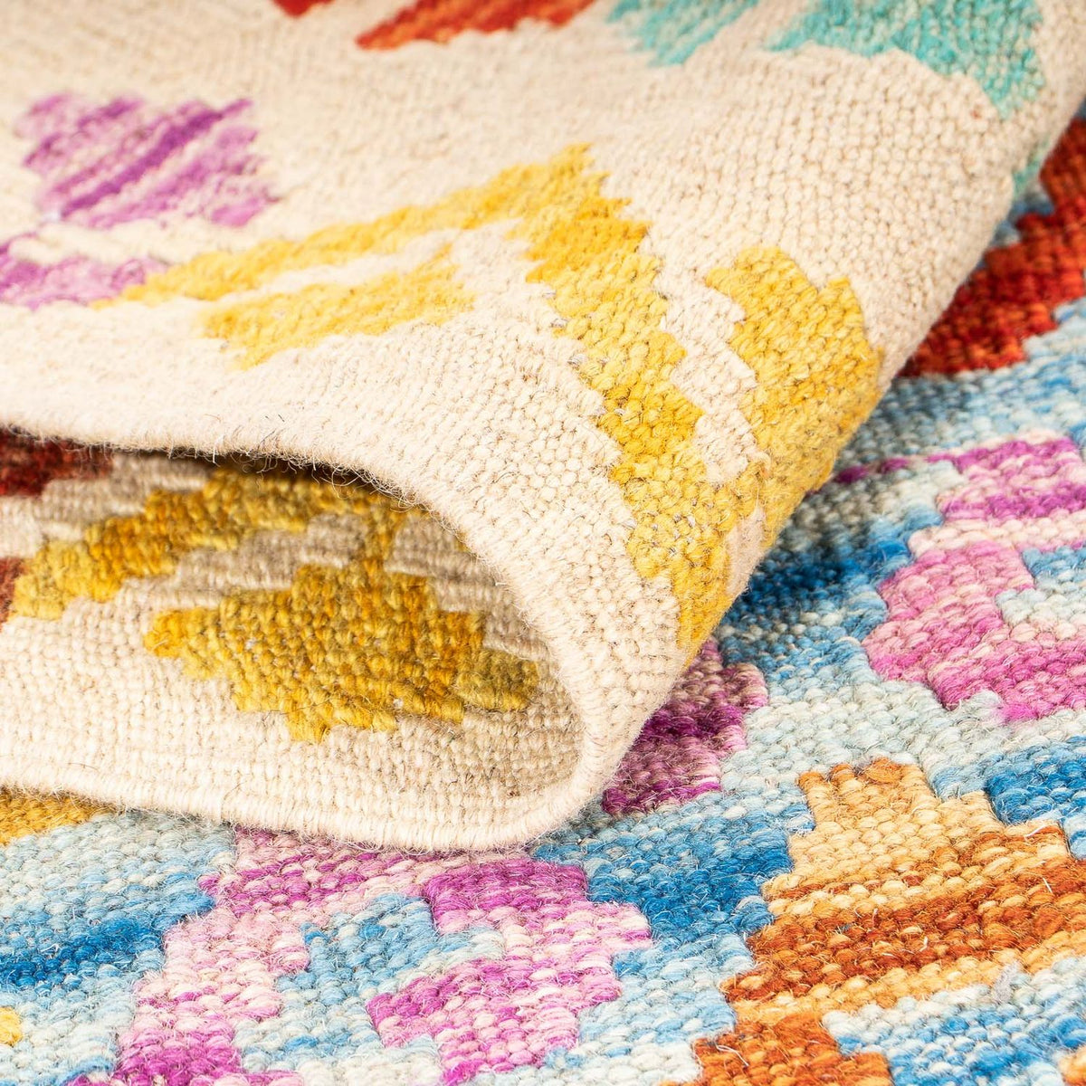 Kelim tapijt - Splash - 146 x 100 cm - veelkleurig