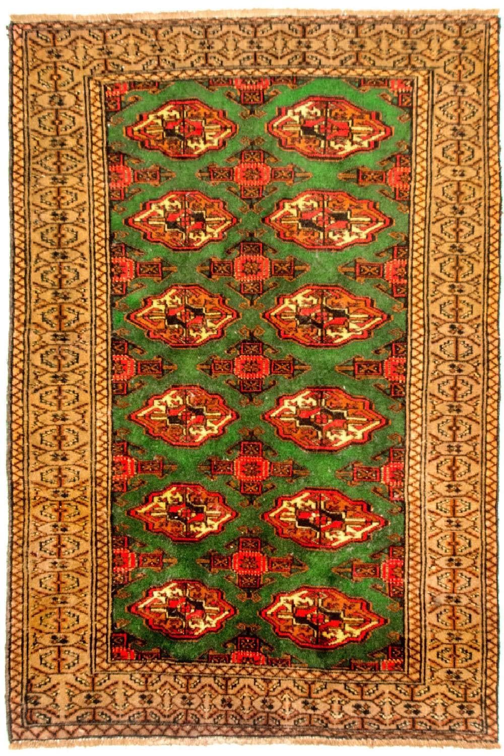 Turkaman tapijt - 143 x 102 cm - groen