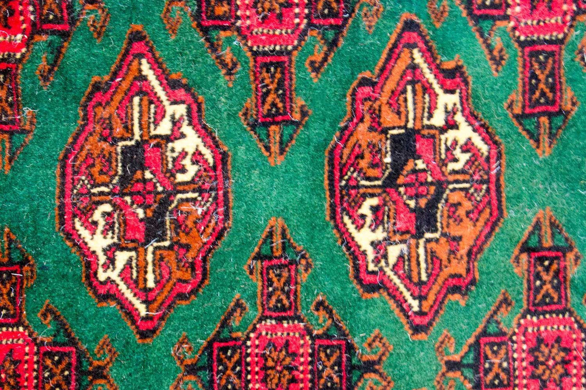 Turkaman tapijt - 143 x 102 cm - groen