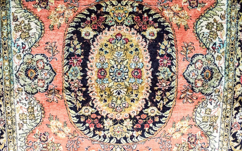 Zijden tapijt - Kayseri - 155 x 110 cm - roest