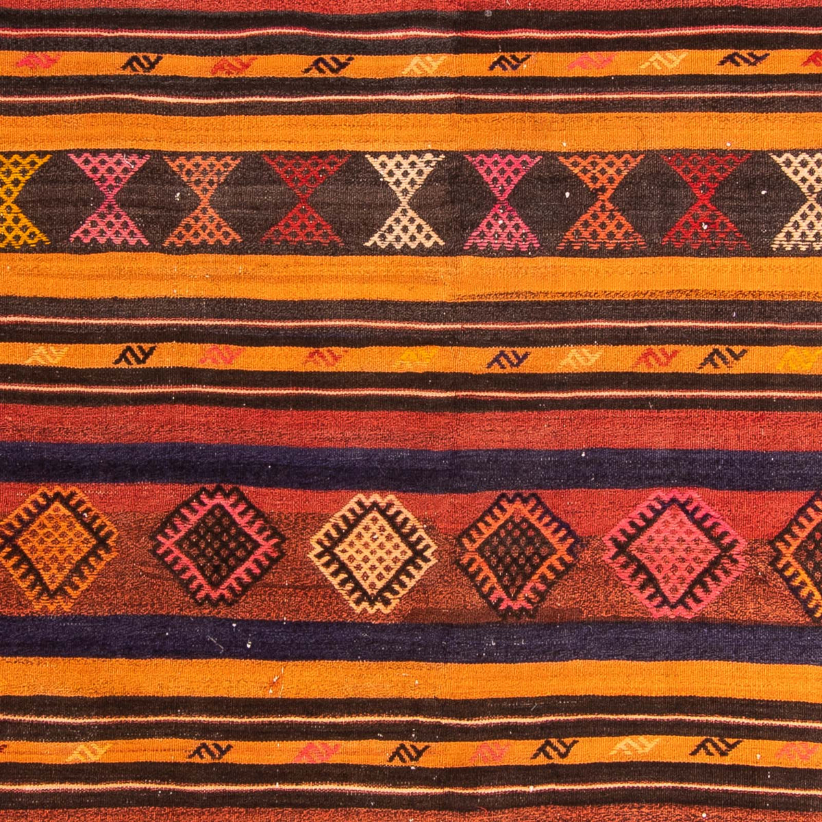 Loper Kelim tapijt - Oud - 340 x 170 cm - veelkleurig