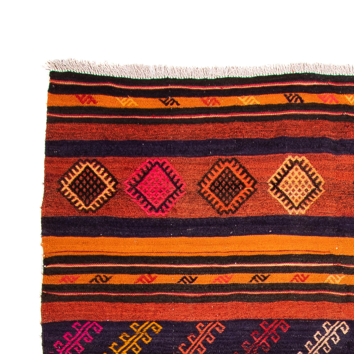 Loper Kelim tapijt - Oud - 340 x 170 cm - veelkleurig