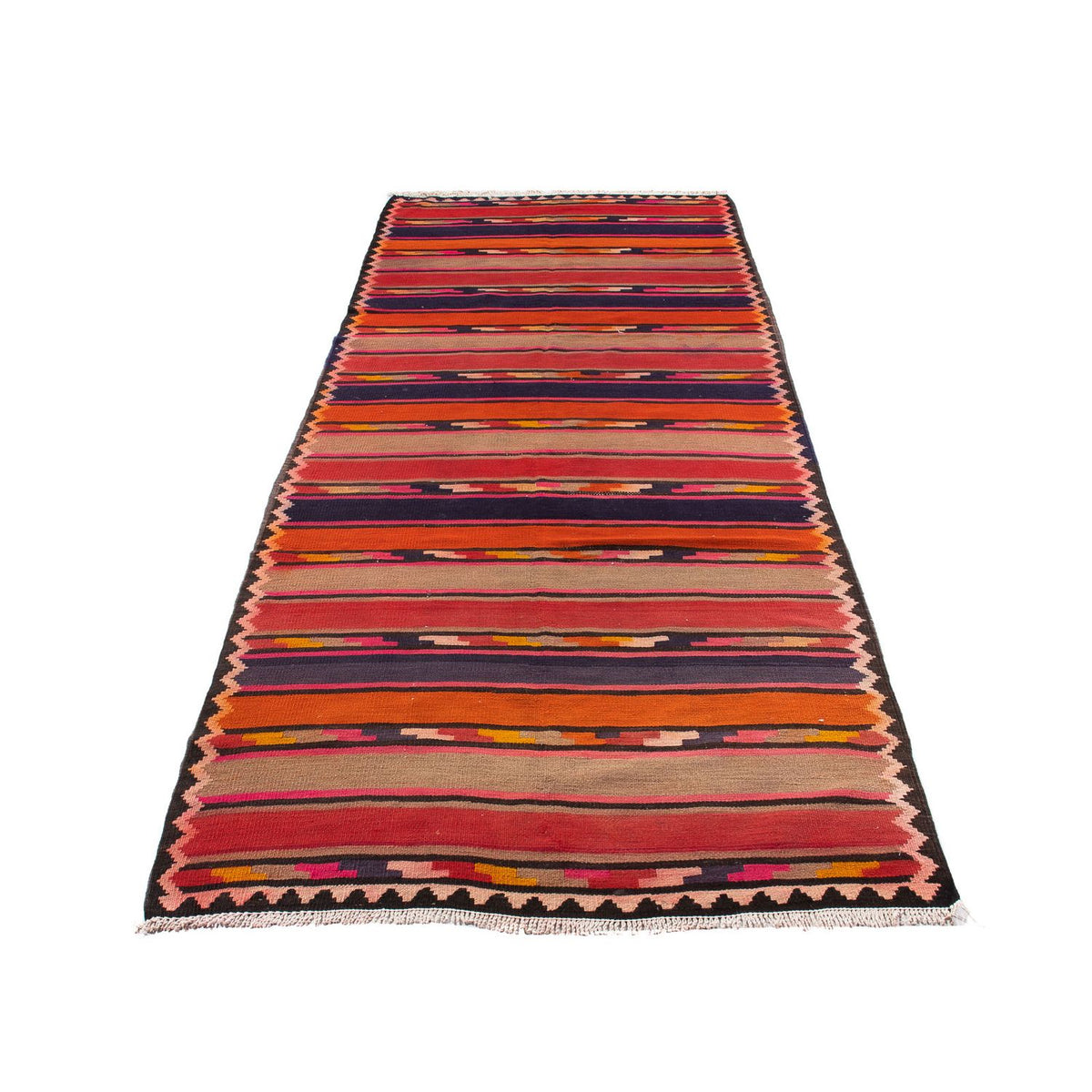 Loper Kelim tapijt - Oud - 340 x 125 cm - veelkleurig