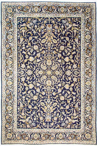 Perzisch tapijt - Keshan - 380 x 288 cm - blauw