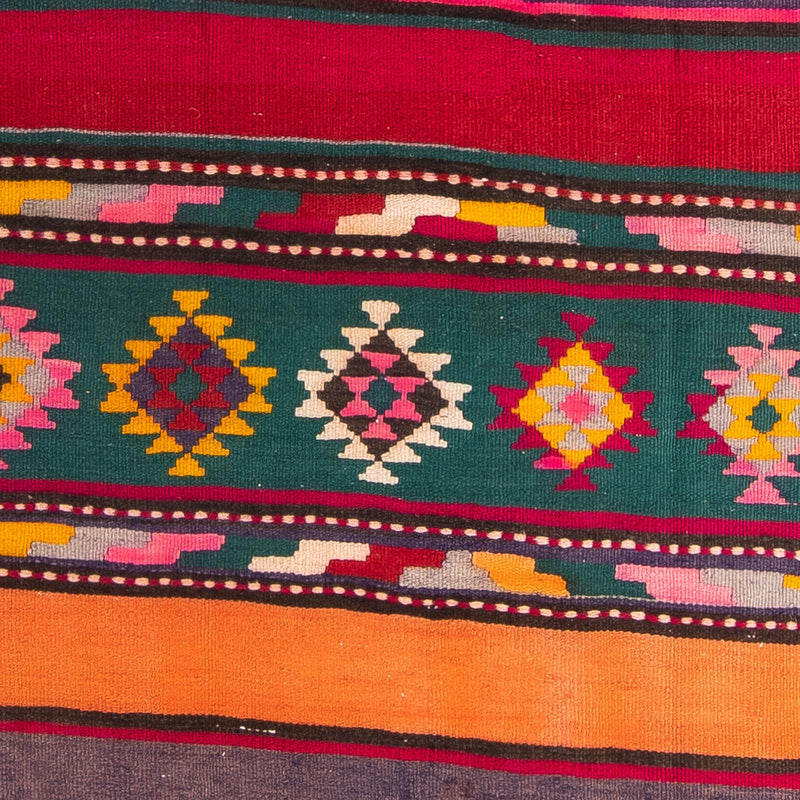 Loper Kelim tapijt - Oud - 365 x 130 cm - veelkleurig