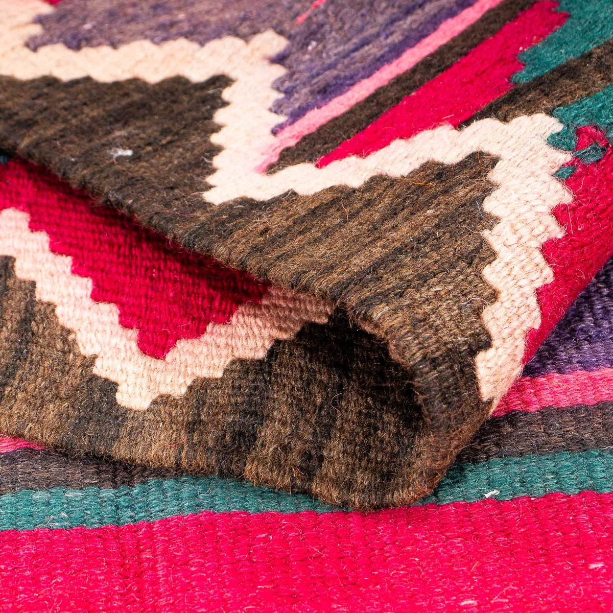 Loper Kelim tapijt - Oud - 365 x 130 cm - veelkleurig