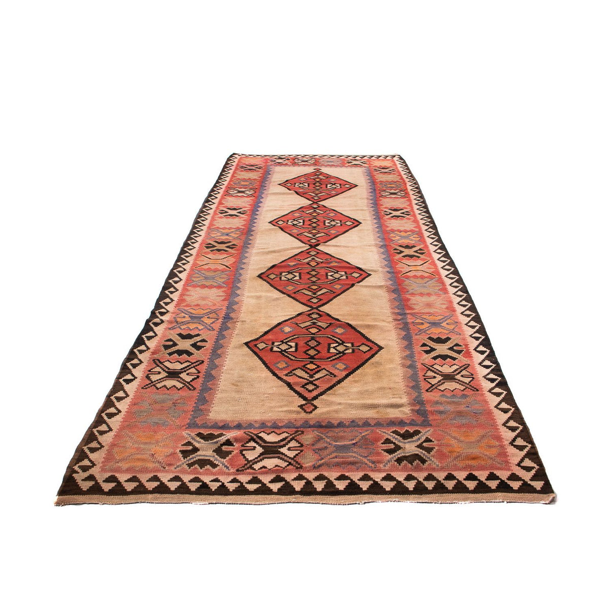 Loper Kelim tapijt - Oud - 360 x 155 cm - veelkleurig