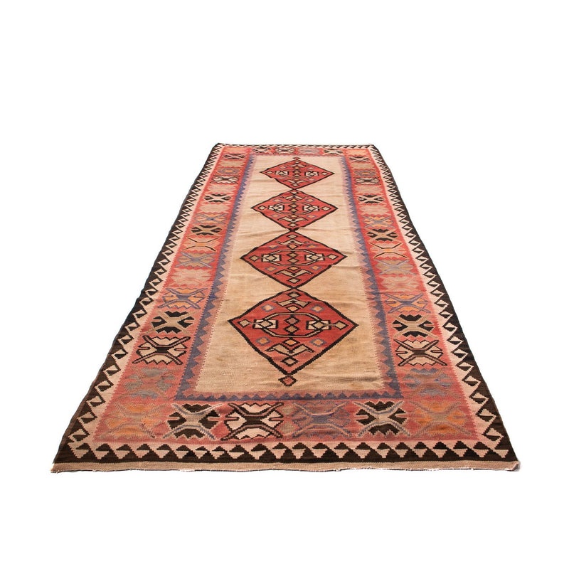 Loper Kelim tapijt - Oud - 360 x 155 cm - veelkleurig