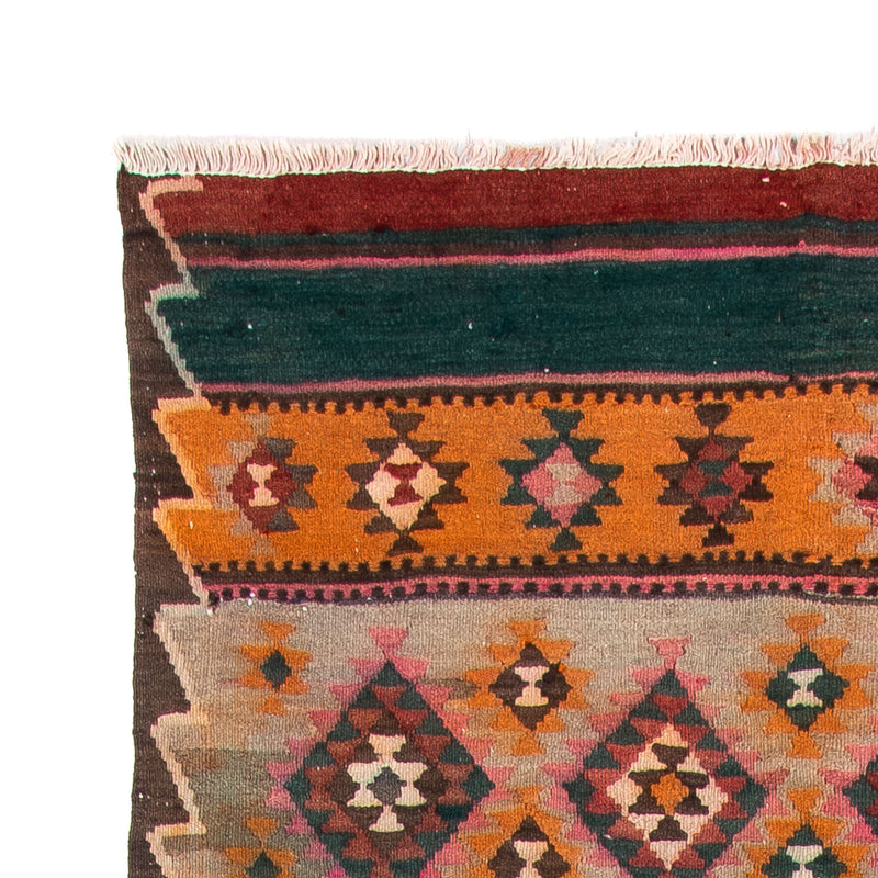 Loper Kelim tapijt - Oud - 370 x 145 cm - veelkleurig