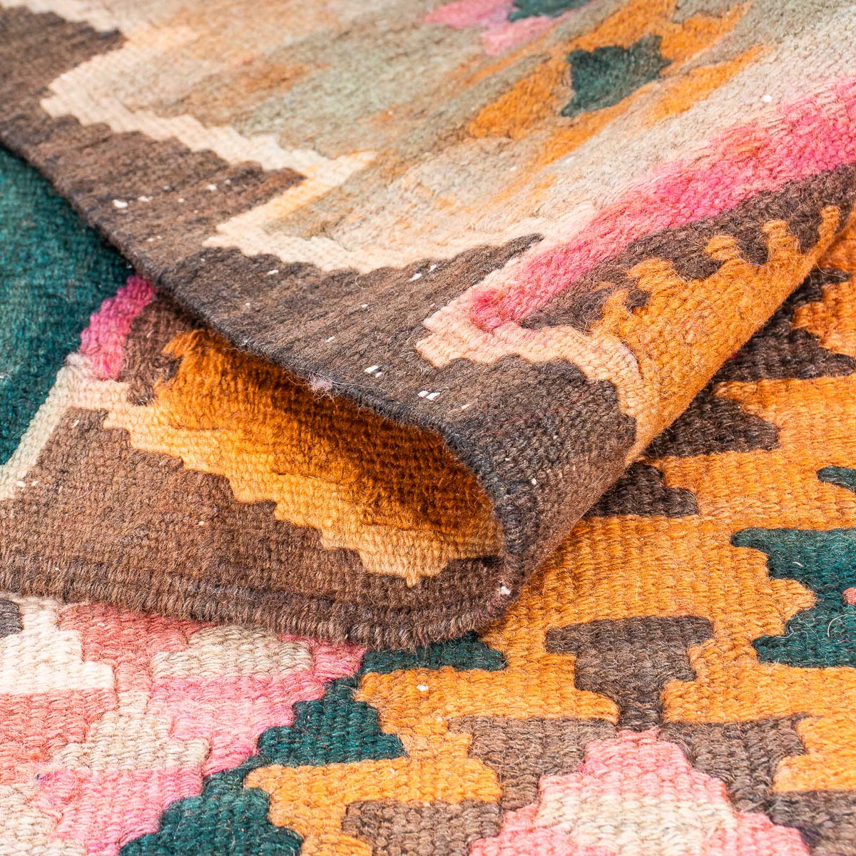 Loper Kelim tapijt - Oud - 370 x 145 cm - veelkleurig