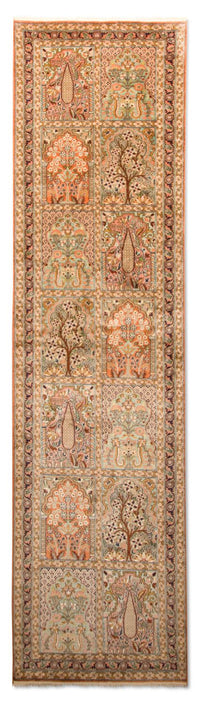 Loper Zijden tapijt - Kashmir Silk - 305 x 80 cm - veelkleurig