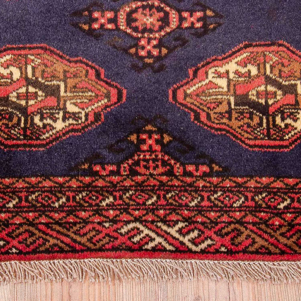 Turkaman tapijt - 134 x 99 cm - donkerblauw