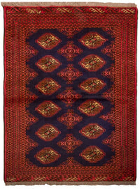Turkaman tapijt - 135 x 103 cm - donkerblauw