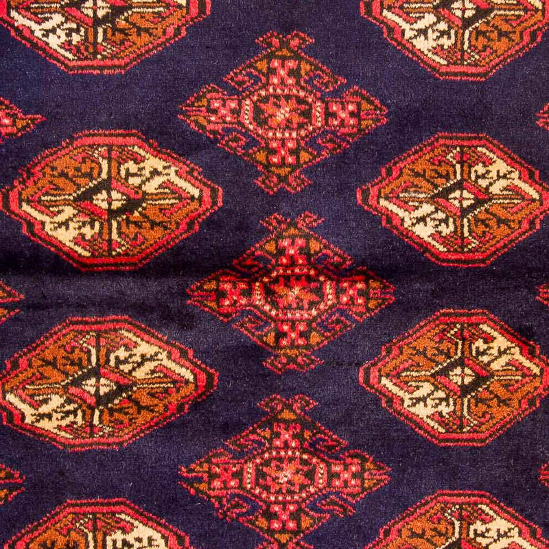 Turkaman tapijt - 135 x 103 cm - donkerblauw