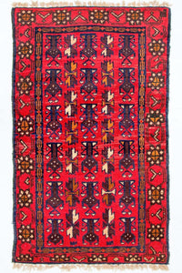 Baluch tapijt - 130 x 74 cm - rood