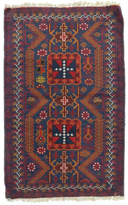 Baluch tapijt - 138 x 84 cm - blauw