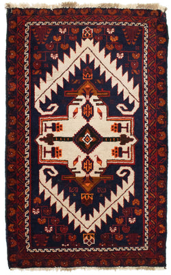 Baluch tapijt - 132 x 84 cm - blauw