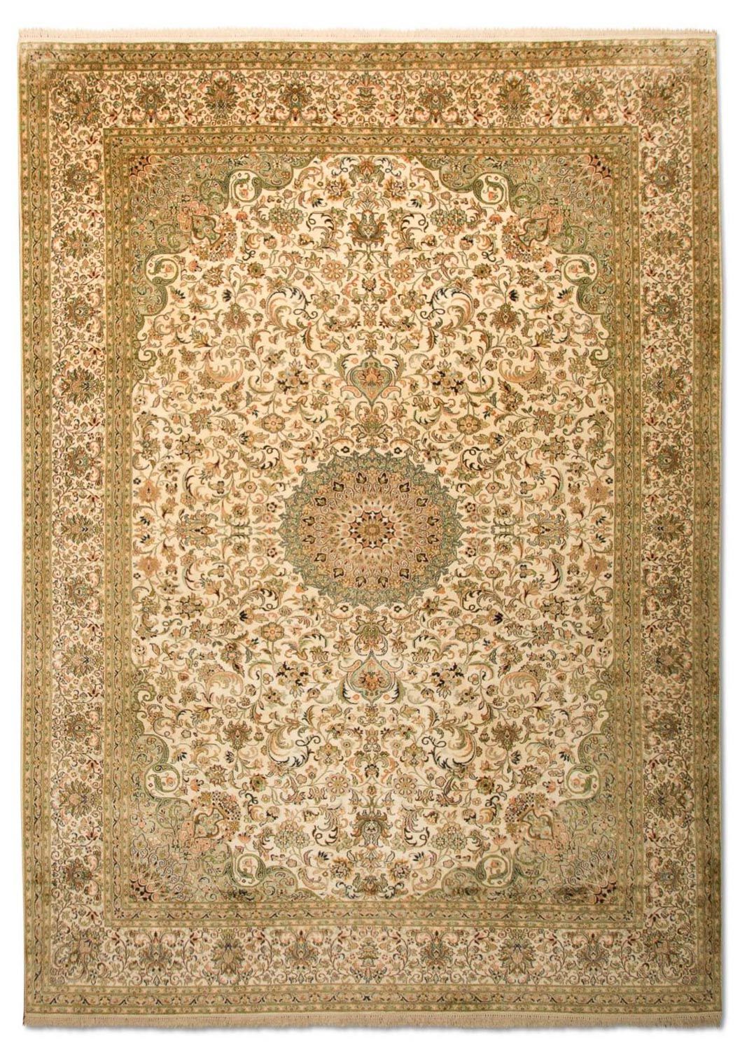 Zijden tapijt - Kashmir Silk - 314 x 213 cm - beige