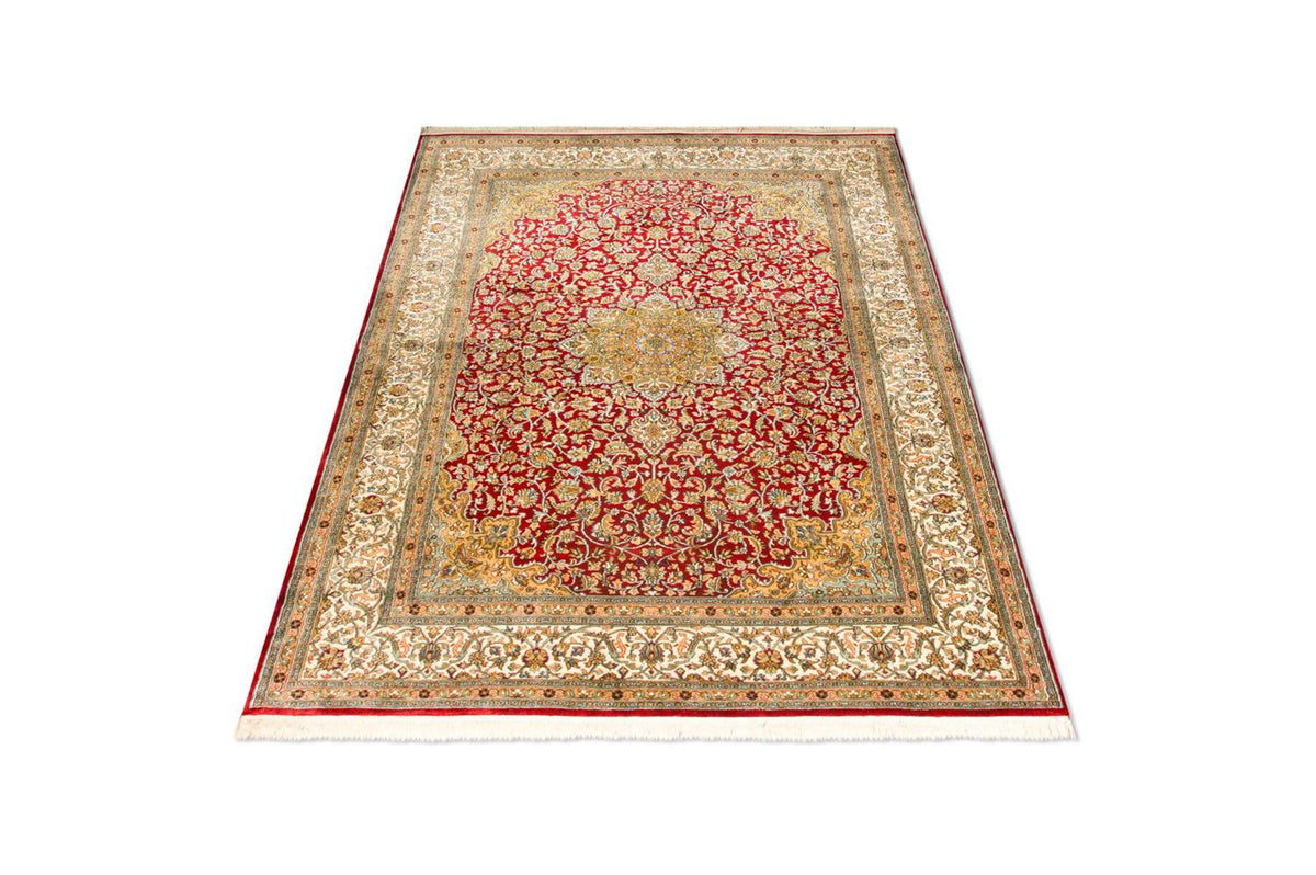 Zijden tapijt - Kashmir Silk - 216 x 153 cm - rood