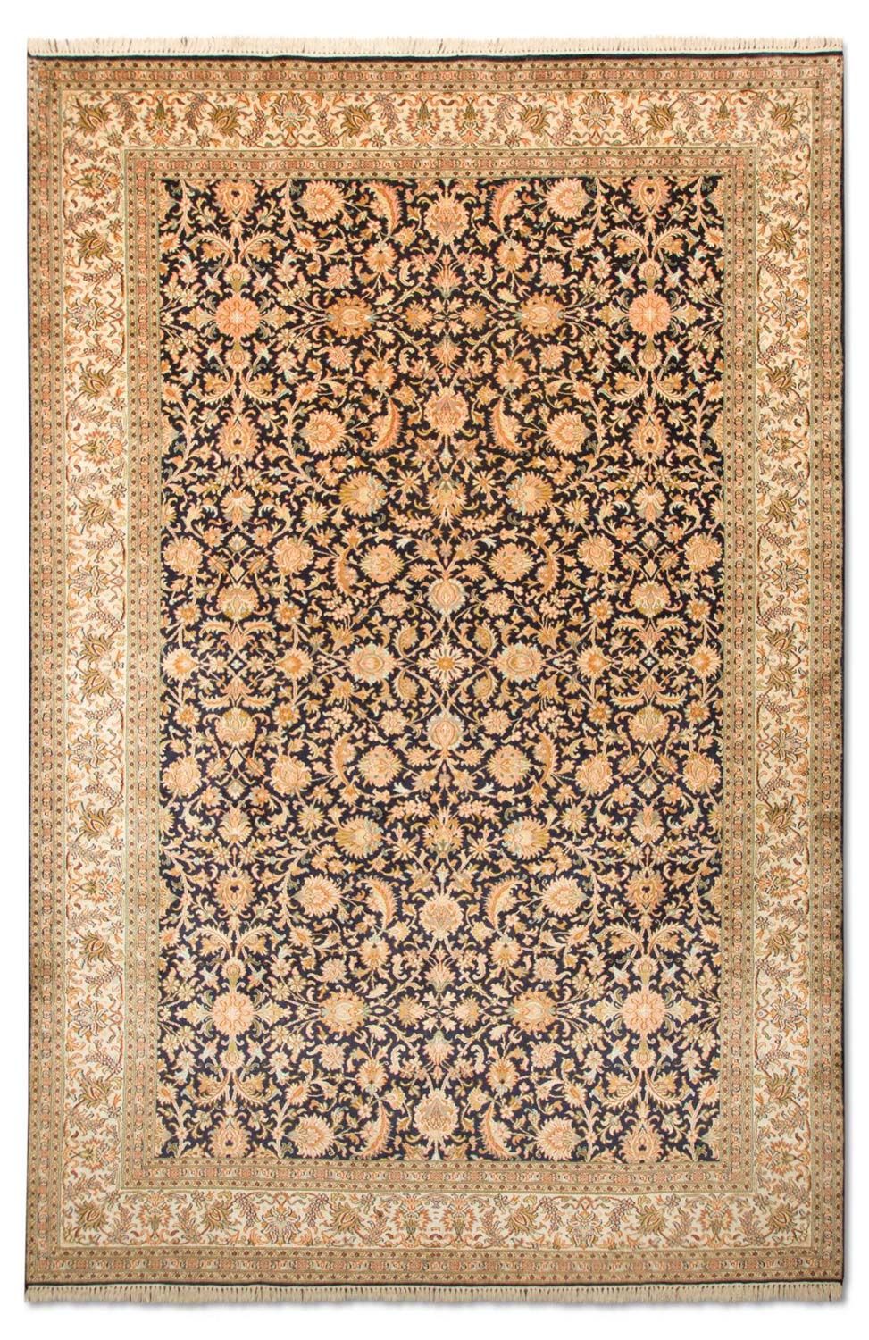 Zijden tapijt - Kashmir Silk - 285 x 183 cm - donkerblauw