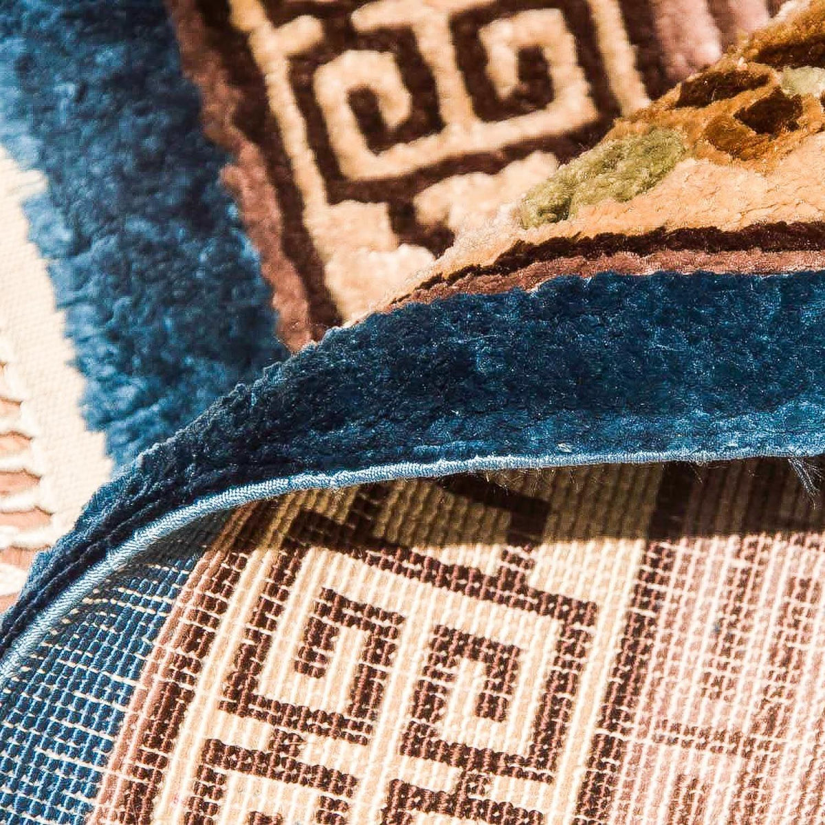 Zijden tapijt - China zijde - 122 x 69 cm - donkerblauw