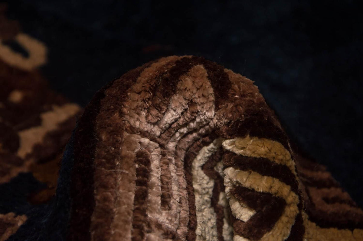 Zijden tapijt - China zijde - 122 x 69 cm - donkerblauw