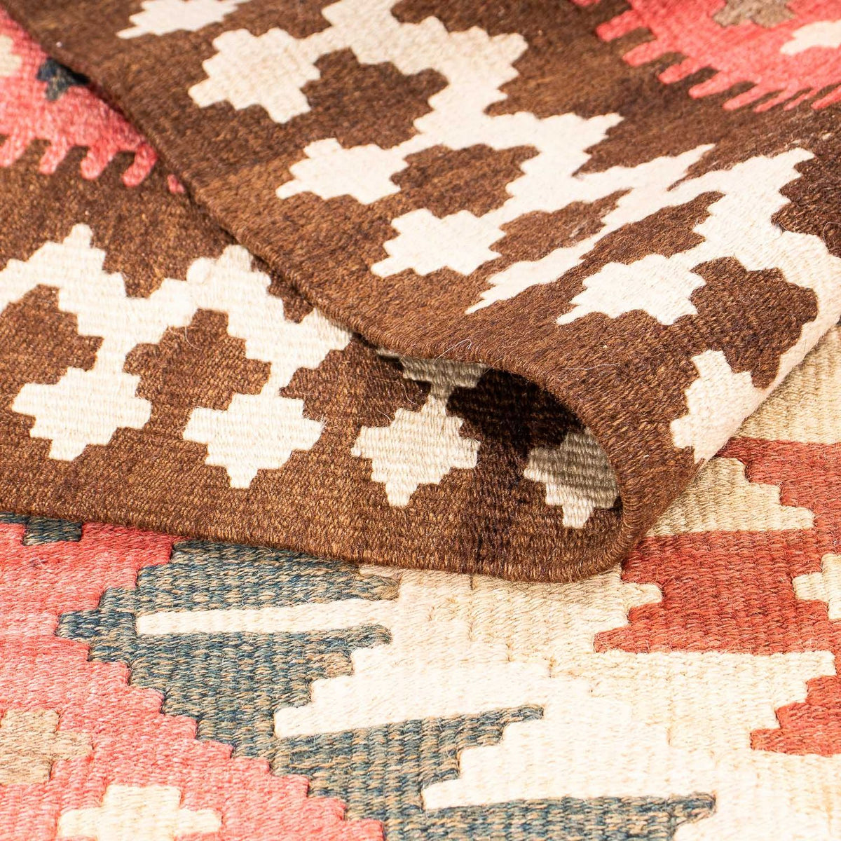 Loper Kelim tapijt - Oud - 402 x 135 cm - veelkleurig