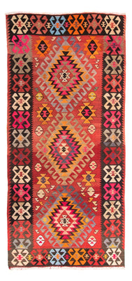 Loper Kelim tapijt - Oud - 350 x 150 cm - veelkleurig
