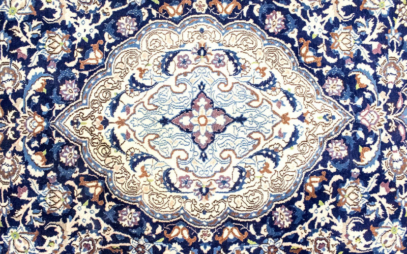 Perzisch tapijt - Nain - Koninklijk - 291 x 199 cm - blauw