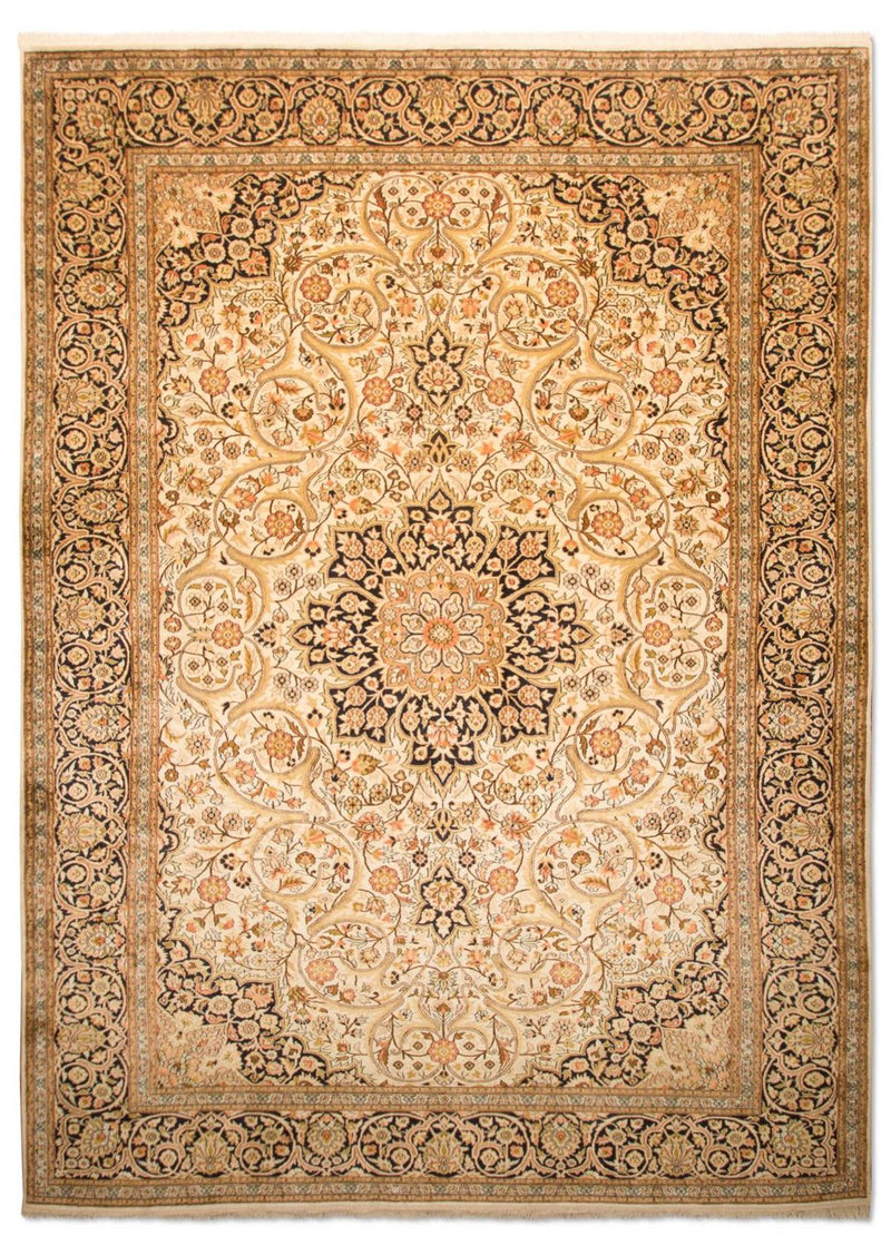 Zijden tapijt - Kashmir Silk - 342 x 234 cm - beige