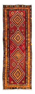Loper Kelim tapijt - Oud - 320 x 125 cm - veelkleurig