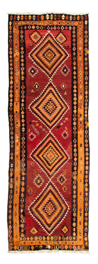 Loper Kelim tapijt - Oud - 320 x 125 cm - veelkleurig