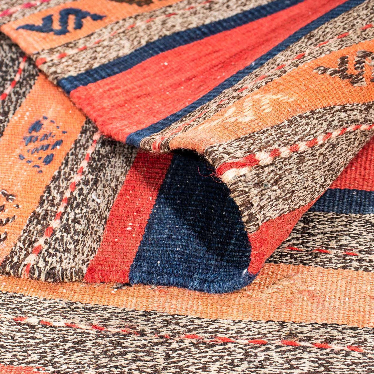 Loper Kelim tapijt - Oud - 312 x 142 cm - veelkleurig