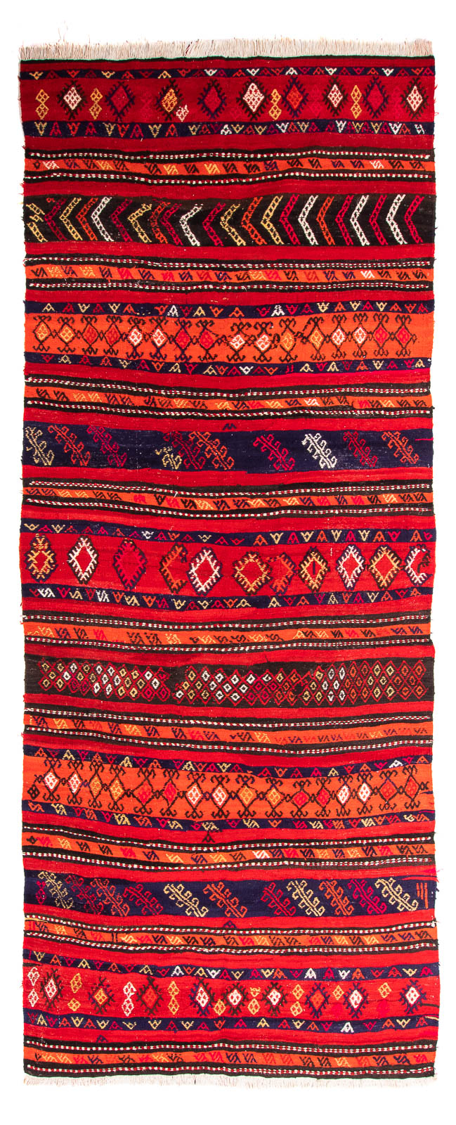 Loper Kelim tapijt - Oud - 350 x 145 cm - veelkleurig