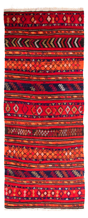 Loper Kelim tapijt - Oud - 350 x 145 cm - veelkleurig