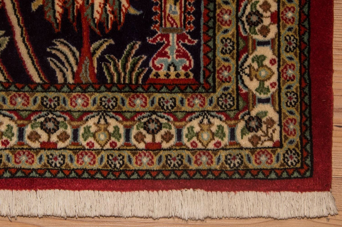 Perzisch tapijt - Ghom - 108 x 82 cm - blauw