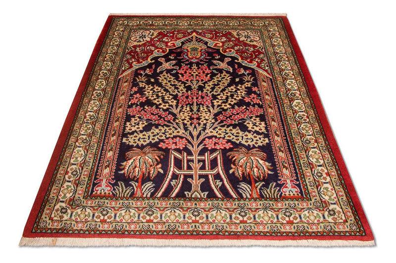 Perzisch tapijt - Ghom - 108 x 82 cm - blauw