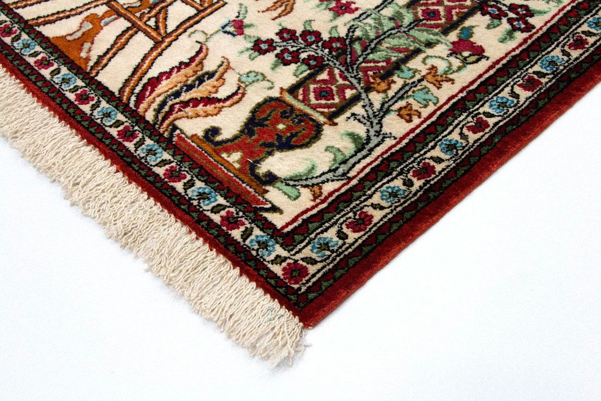 Zijden tapijt - Ghom Silk - Premium - 77 x 57 cm - beige