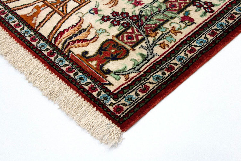 Zijden tapijt - Ghom Silk - Premium - 77 x 57 cm - beige