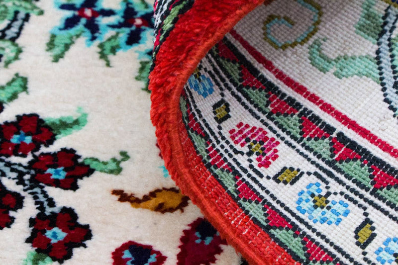 Zijden tapijt - Ghom Silk - Premium - 77 x 57 cm - beige