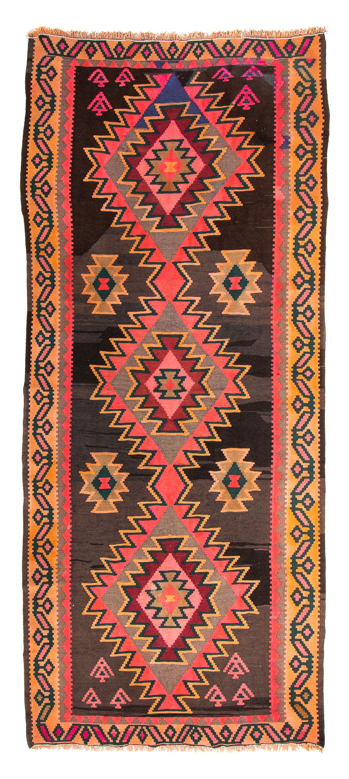 Loper Kelim tapijt - Oud - 335 x 150 cm - veelkleurig