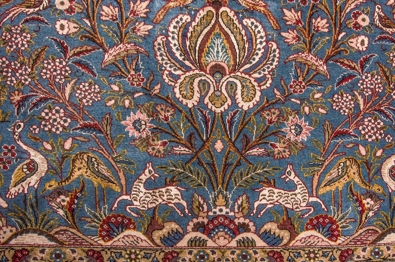 Perzisch tapijt - Ghom - 207 x 137 cm - lichtblauw