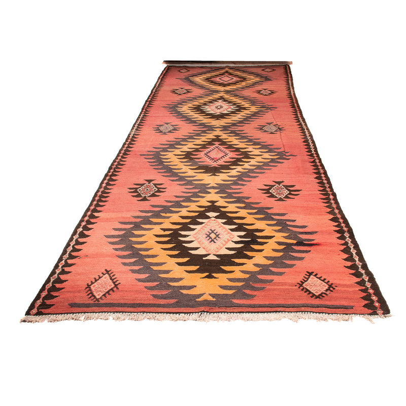 Loper Kelim tapijt - Oud - 410 x 160 cm - roest