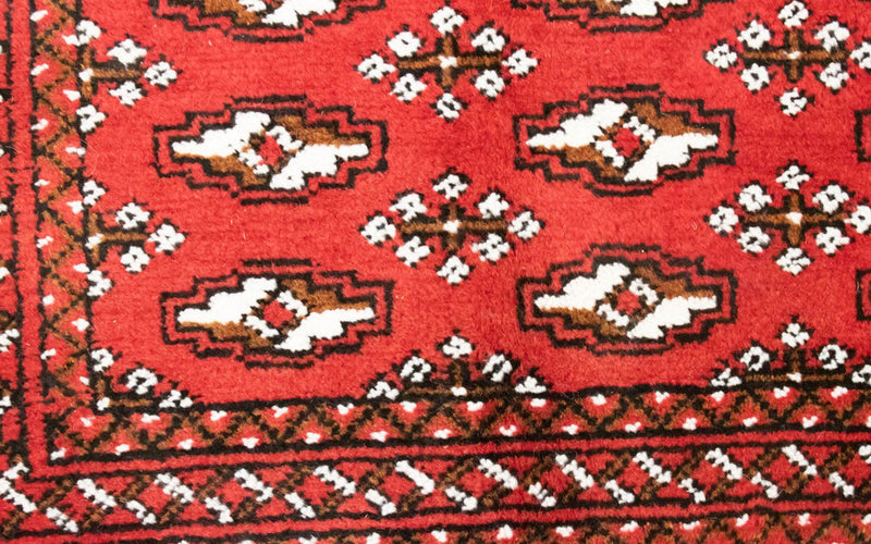 Loper Turkaman tapijt - 100 x 50 cm - rood